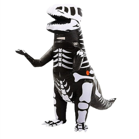 Skeleton Ribs Dinosaur Inflatable Costume Blow Up Fancy Dress Costume For Child Halloween Cosplay Party Christmas-Only Supports Self-pickup.