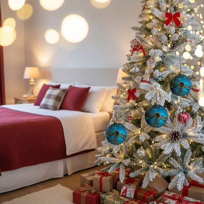 4PCS Set Christmas Glass Ball Ornaments Hanging Tree Decor Shiny Holiday Party Supplies Tree Decorations FBA Shipment