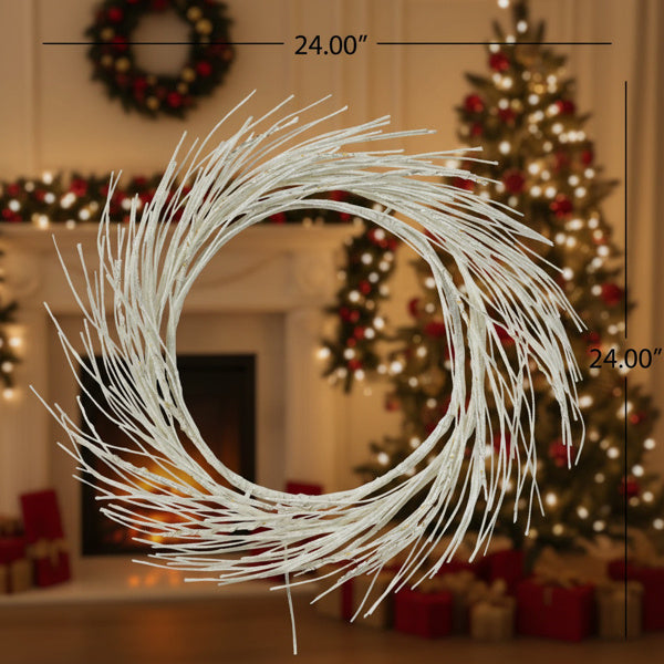 24 Inch Christmas Wreath With LED Lights Battery Operated Front Door Decorations For Indoor Outdoor Festive Holiday Garland FBA Shipment
