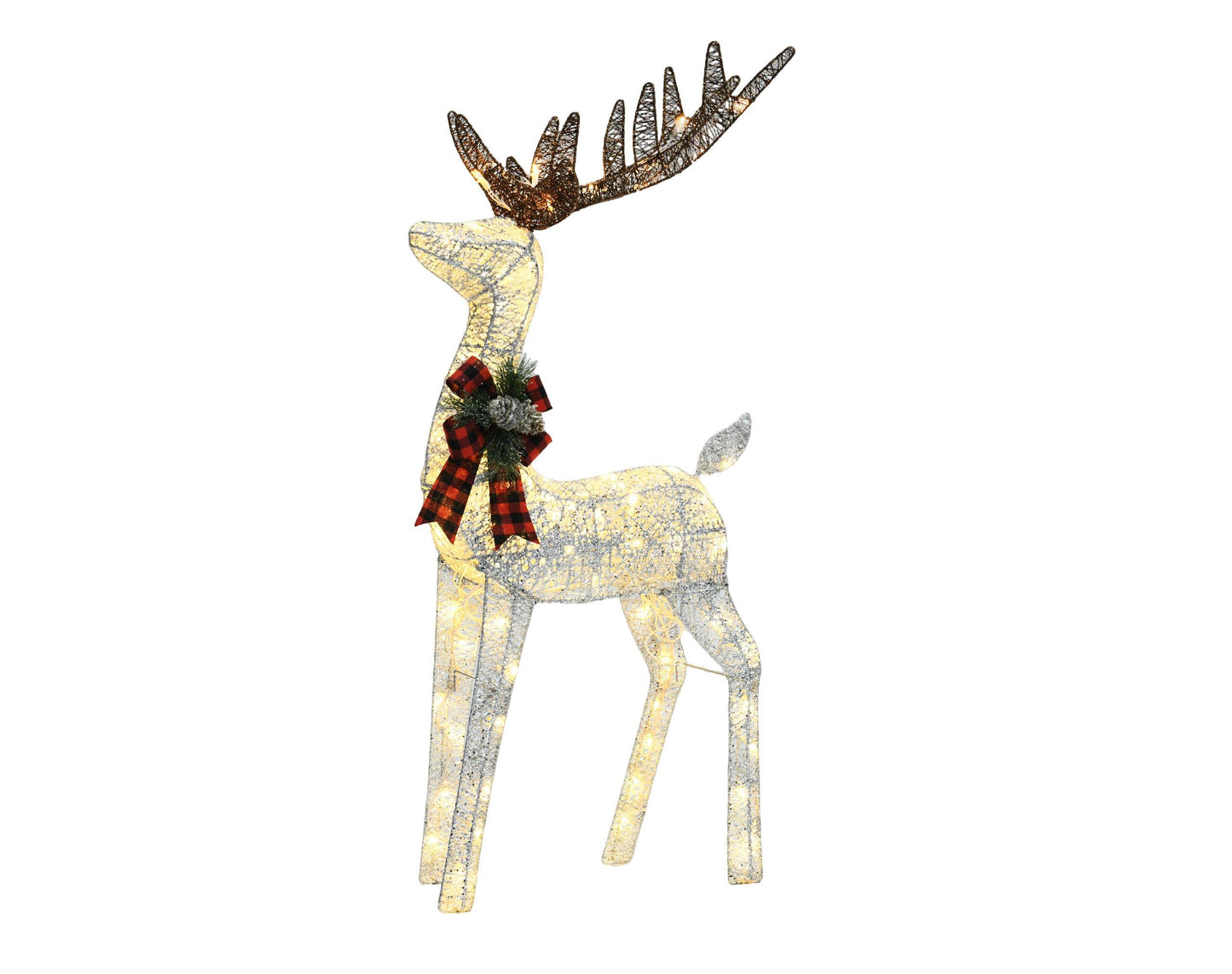 48-inch Christmas Reindeer And 38-inch Sleigh Decorations Create A Festive Atmosphere, Suitable For Indoor And Outdoor Scenes, A Must-have For Christmas