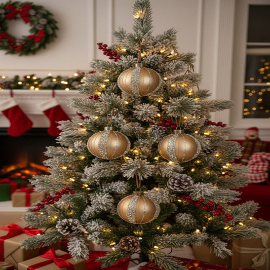 4PCS Set Christmas Glass Ball Ornaments Holiday Tree Hanging Decorations Party Decor Supplies FBA Shipment