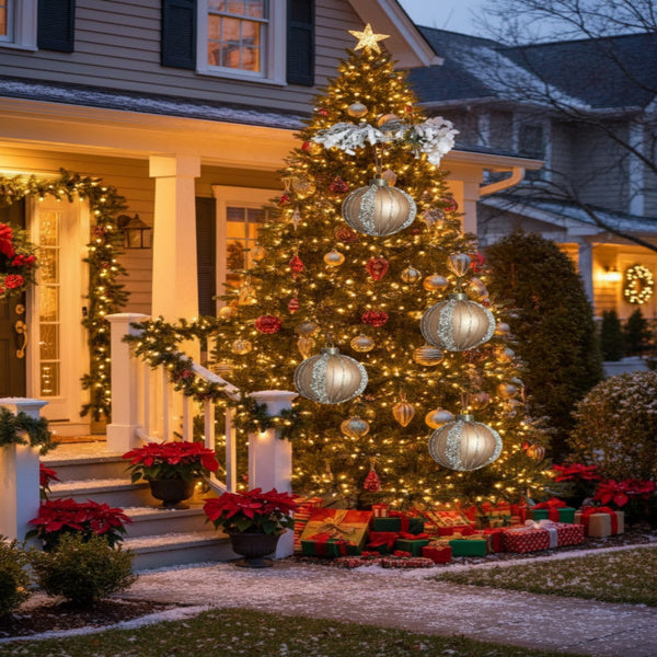 4PCS Set Christmas Glass Ball Ornaments Holiday Tree Hanging Decorations Party Decor Supplies FBA Shipment