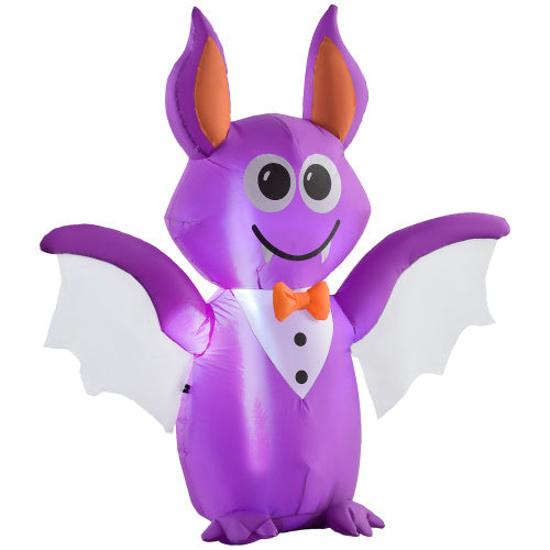 Outsunny 6ft Inflatable Halloween Decoration Bat, Blow Up Outdoor LED Yard Display, Waterproof