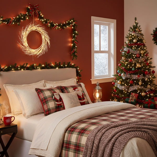 24 Inch Christmas Wreath With LED Lights Battery Operated Front Door Decorations For Indoor Outdoor Festive Holiday Garland FBA Shipment