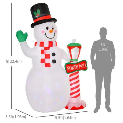7.9 Feet Christmas Inflatable Snowman Decoration Airblown Lighted For Home Indoor Outdoor Garden Lawn Decoration Party Prop