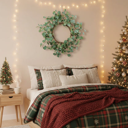 Christmas Eucalyptus Wreath Green Door Wreath Fake Leaf Garland Wedding Home Frontdoor Decor FBA Shipment