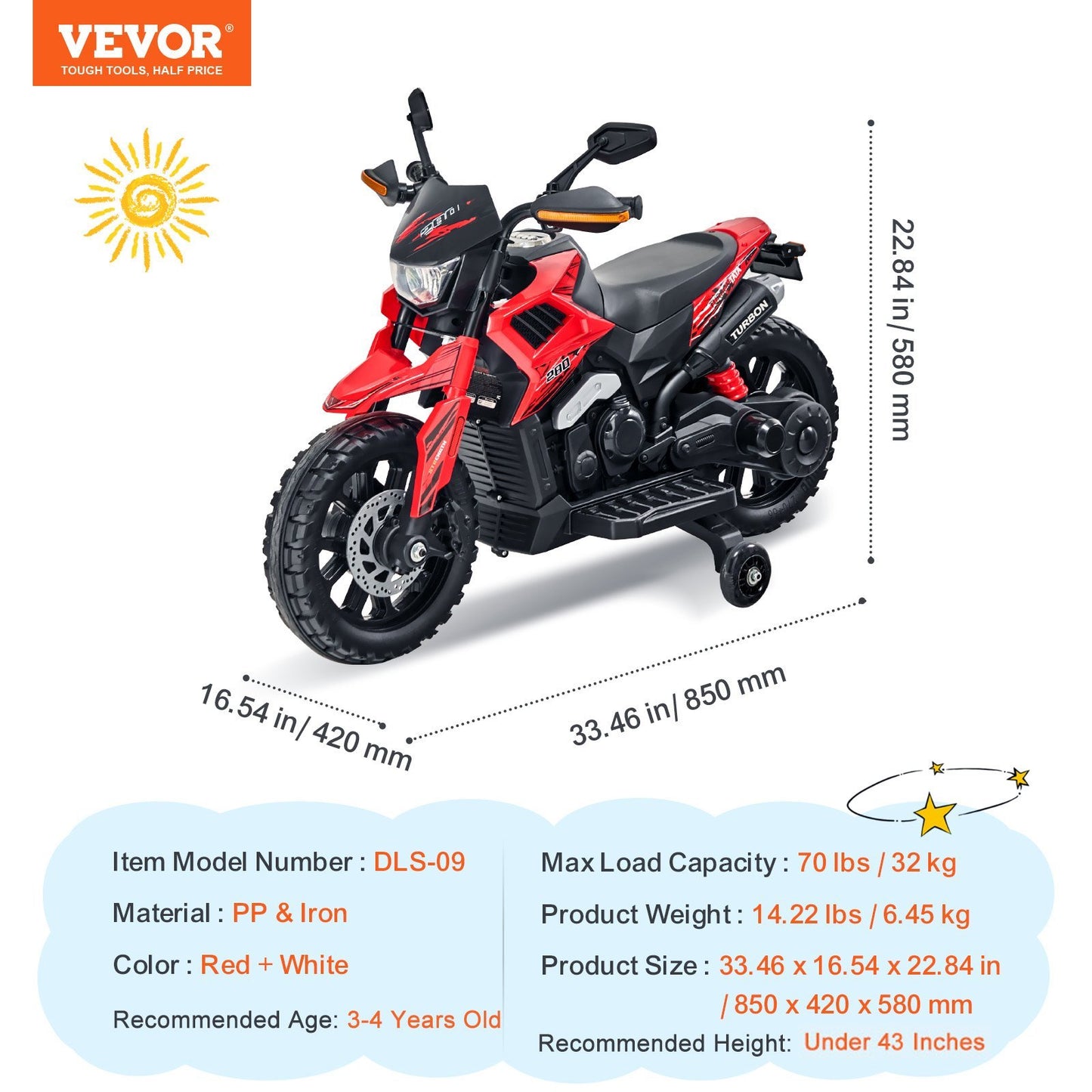 Christmas Gift Kids Ride On Motorcycle 12V Electric Motorbike With LED For Kids Aged