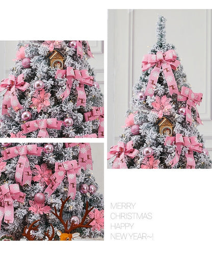 Christmas Bows For Tree, Christmas Tree Topper Bowknot With Streamers Ribbon, Christmas Tree Decoration Hanging Ornaments For Xmas New Year Holiday Door Home Decor