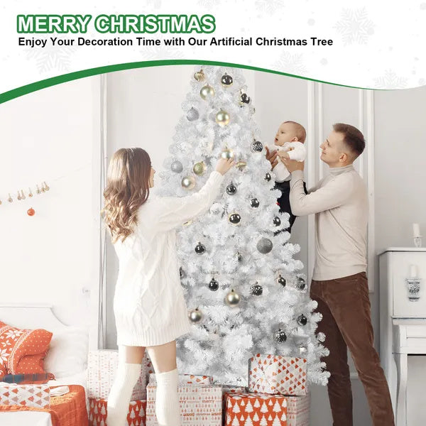 5ft Unlit White Halloween Christmas Tree With 498 Branch Tips For Holiday Decoration