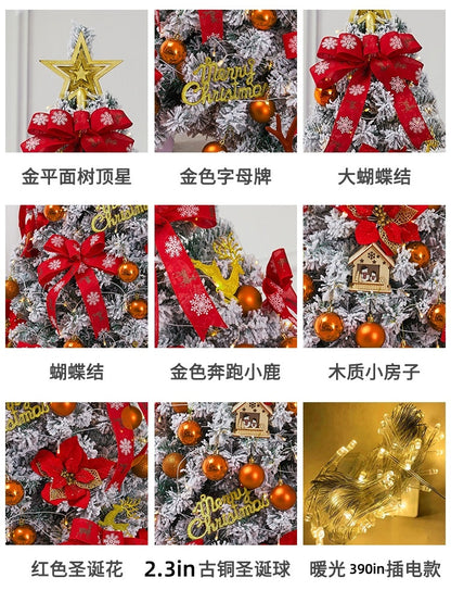 Gorgeous Encrypted Christmas Tree Christmas Pine Tree With Ornaments For Holiday Seasonal Decoration-red Commemoration Day