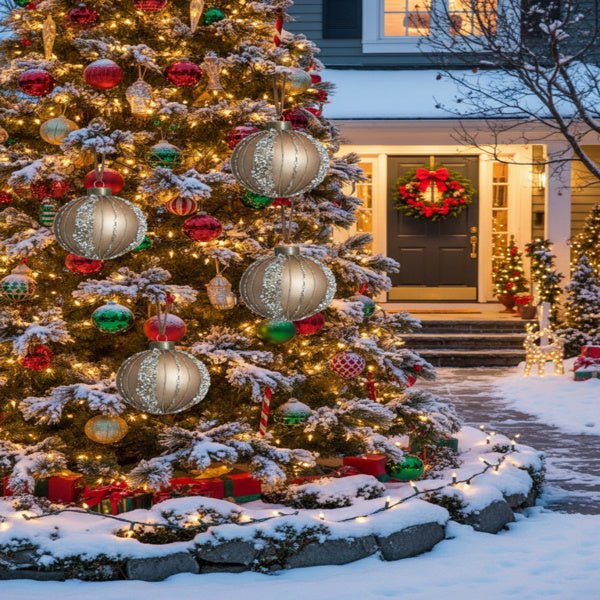 4PCS Set Christmas Glass Ball Ornaments Holiday Tree Hanging Decorations Party Decor Supplies FBA Shipment