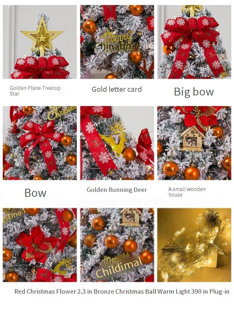 Gorgeous Encrypted Christmas Tree Christmas Pine Tree With Ornaments For Holiday Seasonal Decoration-red Commemoration Day