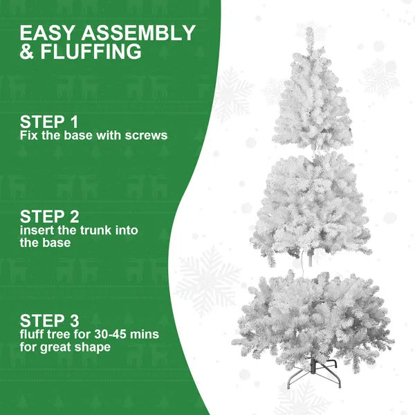 5ft Unlit White Halloween Christmas Tree With 498 Branch Tips For Holiday Decoration