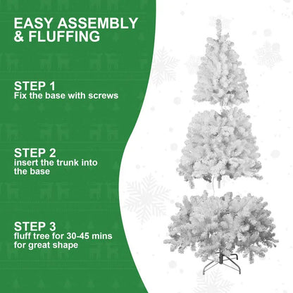 5ft Unlit White Halloween Christmas Tree With 498 Branch Tips For Holiday Decoration