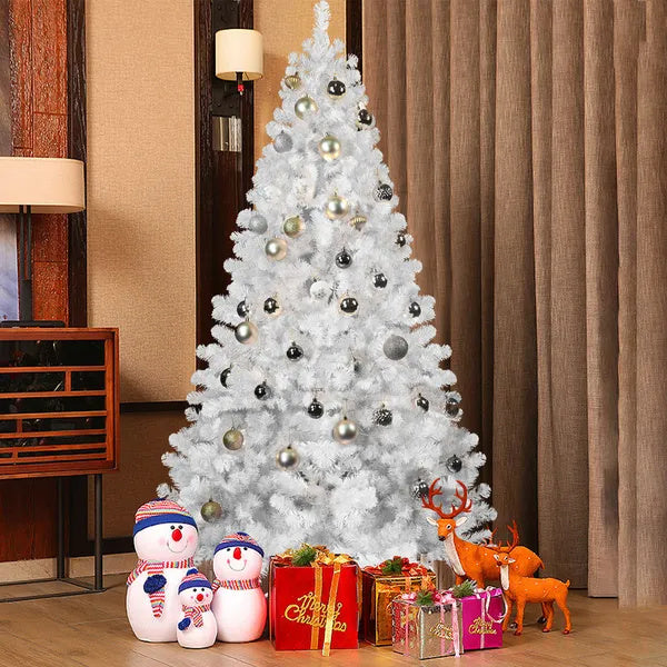 5ft Unlit White Halloween Christmas Tree With 498 Branch Tips For Holiday Decoration