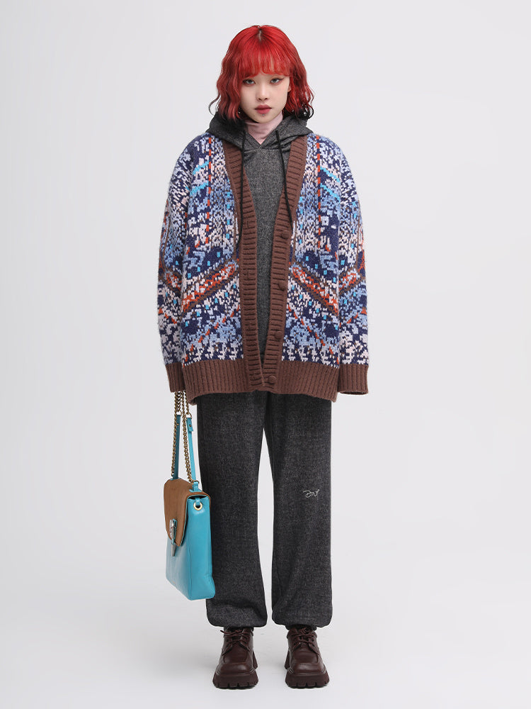 Christmas Vintage Green Orchid Knit Sweater