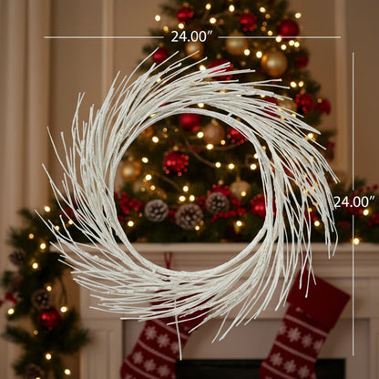 24 Inch Christmas Wreath With LED Lights Battery Operated Front Door Decorations For Indoor Outdoor Festive Holiday Garland FBA Shipment