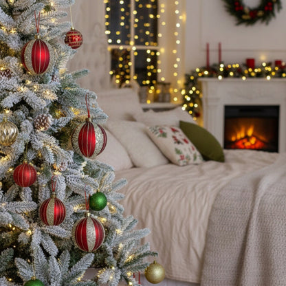 4PCS Set  Christmas Glass Ball Ornaments Holiday Tree Hanging Decorations Party Decor Supplies FBA Shipment