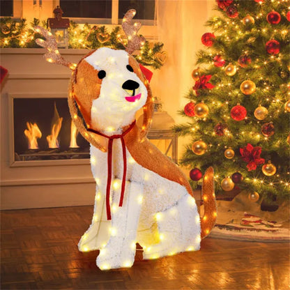 Christmas Dog Decorations With LED Lights, Christmas Decorations